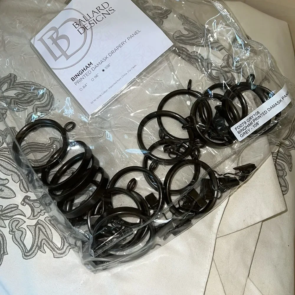 Like new Ballard designs drapes 4 108”long Bingham Printed Damask Draper… - Picture 10 of 12